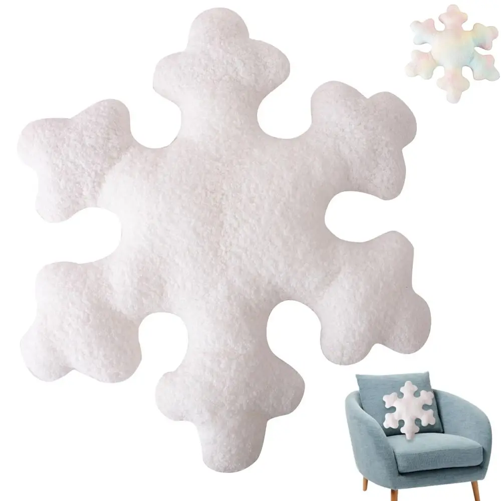 Soft Christmas Snowflake Throw Pillow PP Cotton White Couch Stuffed Plush Cushion Comfortable Touch 40/50cm Snowflake Pillows