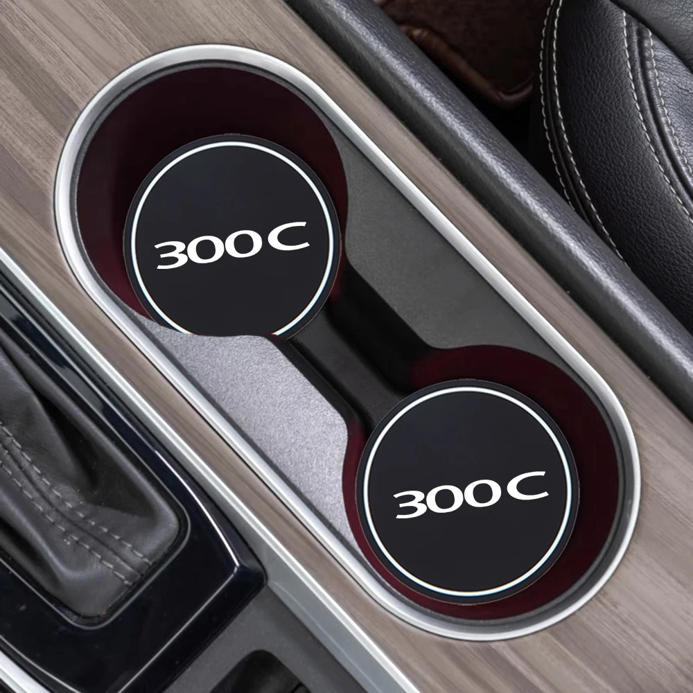 For Chrysler 200 200S 300 C 300M 300 S Emblem Roomster Silicone Mat 2Pcs Car Cup Holder Anti Slip Insert Coasters Pad Decoration view 3