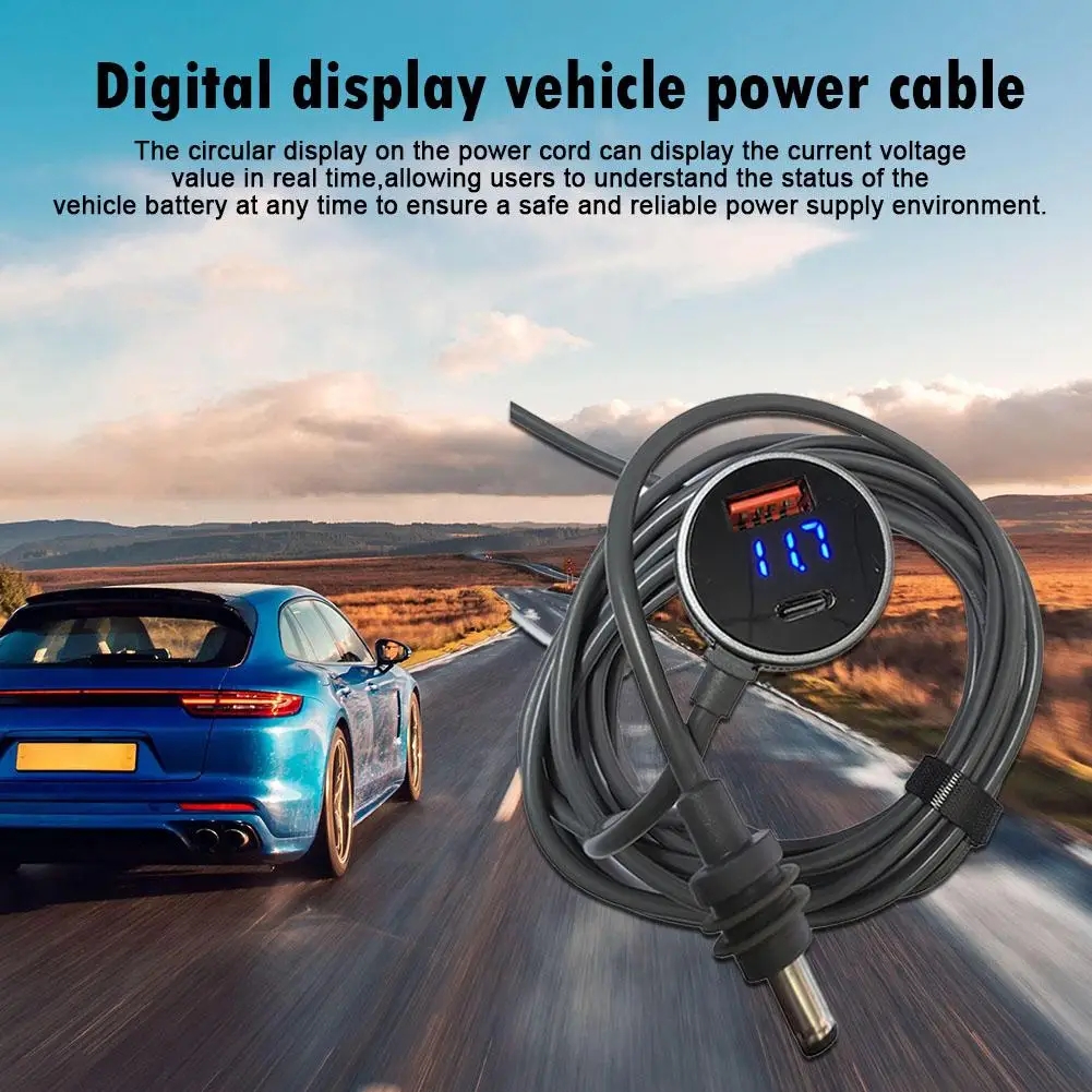 For Starlink Mini Digital Display Car Charger To DC Power Cable 12-24V Car Cigarette Lighter To Connection Cable PD Fast Charge