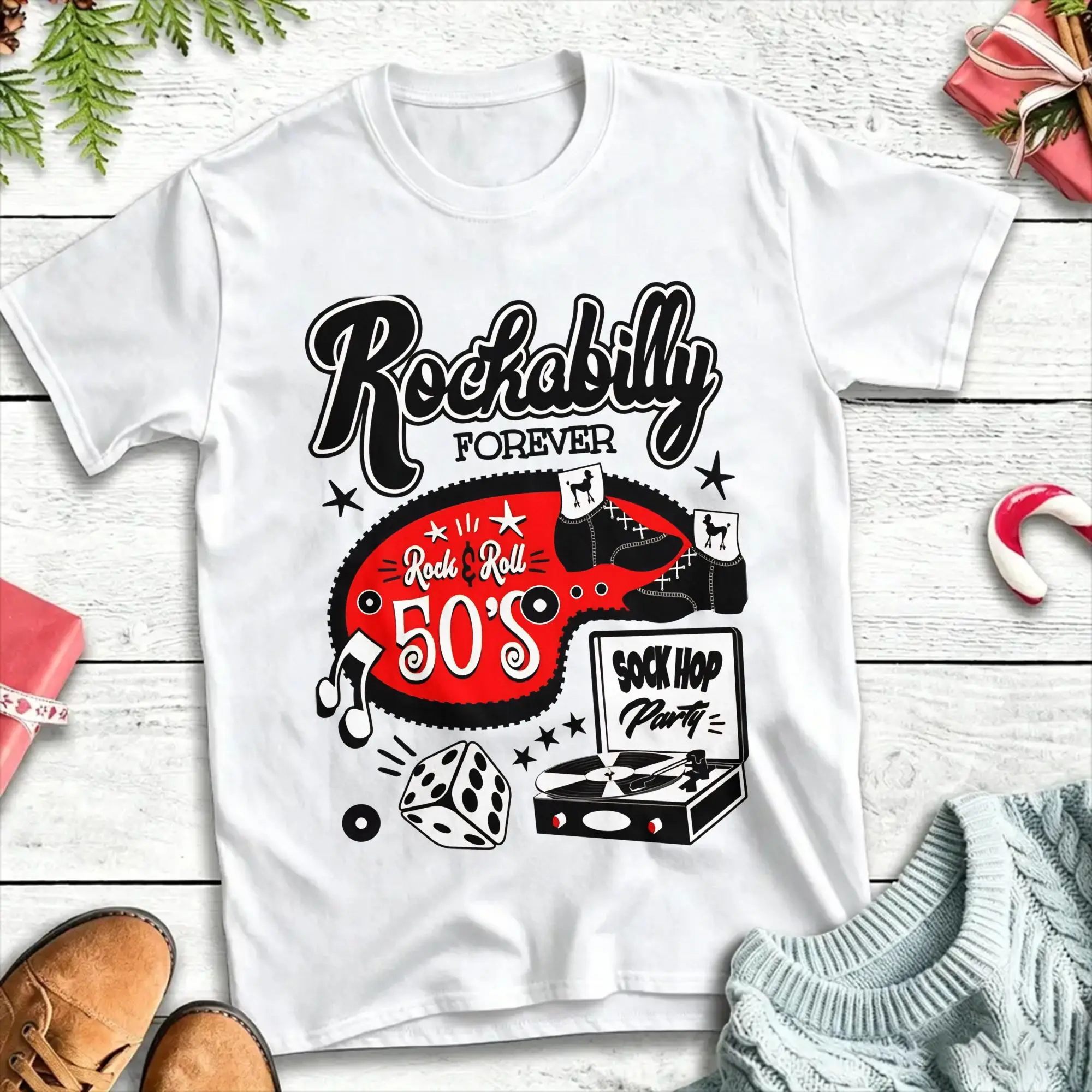 Vintage T Shirt 1950s Sock Hop Swing 100 Cotton T Shirts  Fashion Tshirt for Man Summer Aesthetic Casual Short Sleeve Top Tees