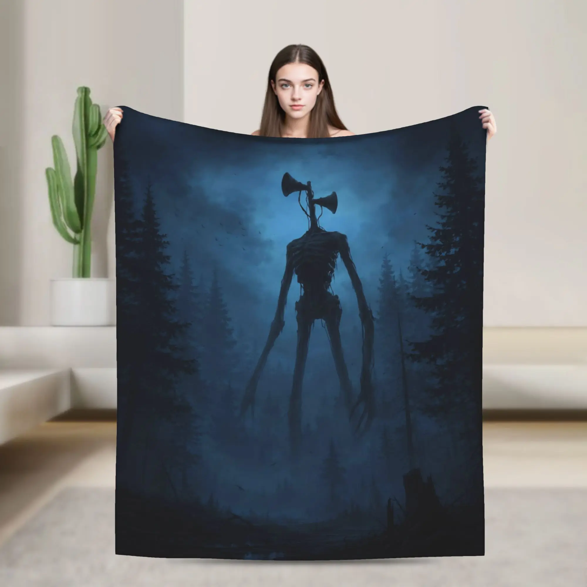 Siren Head Horror Knitted Blankets Fleece  Ultra-Soft Throw Blankets for Bed Bedroom Quilt