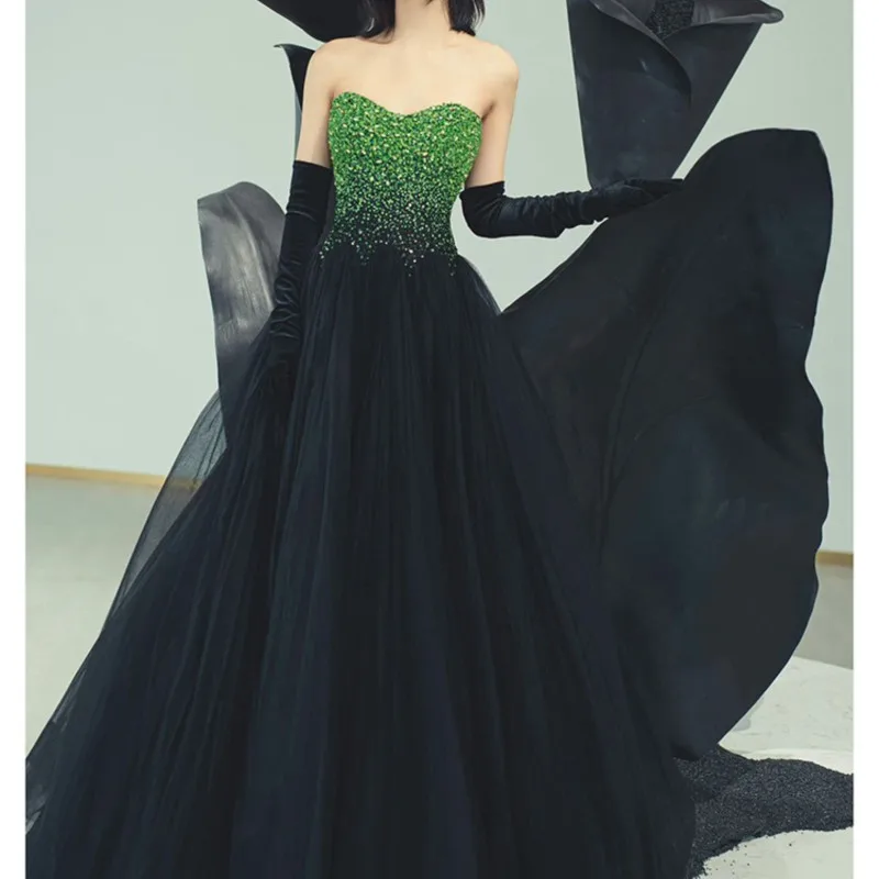 Bankett Klavier Performance Kleid Top Pailletten Gradient Kunst Test