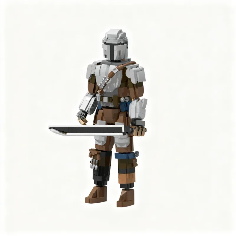 478pcs MOC Star Battle The Mandalorian Head Stand Model Building Blocks Architecture Toys Festival Gifts Idea Education Brick