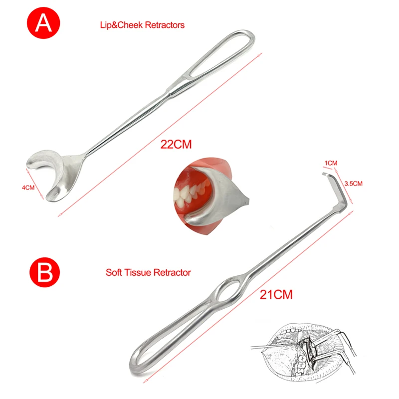 

Dental Implant & Maxillofacial Retractor Long Upper/Lower Bend Stainless Steel Surgical Instrument Dental Tools