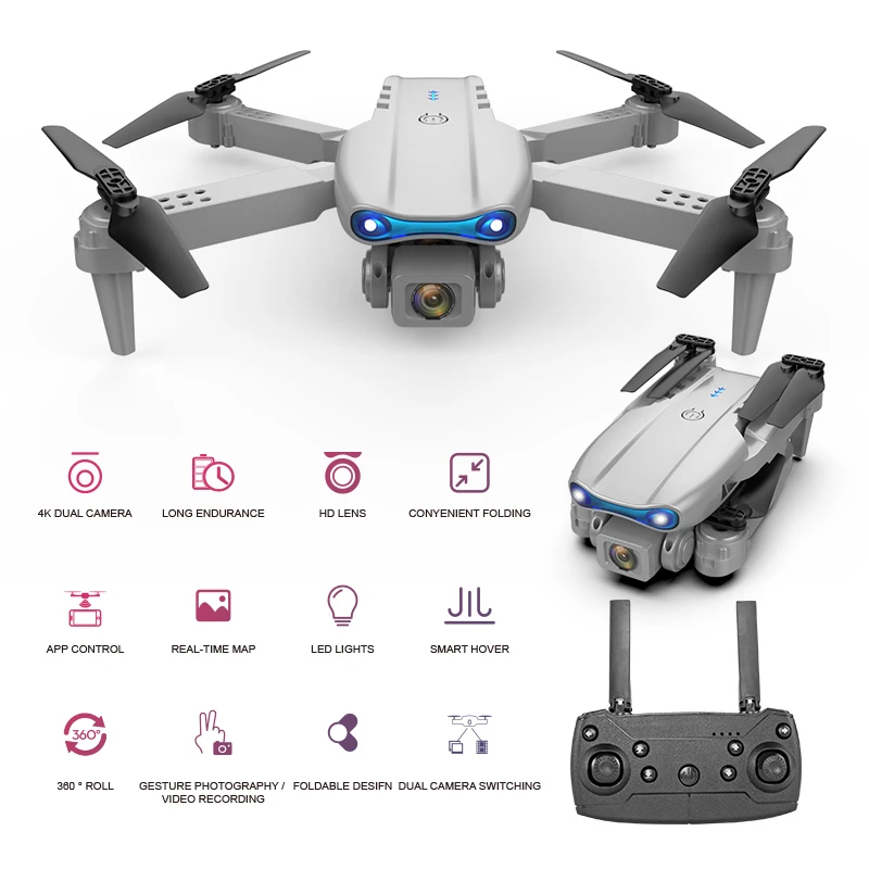 

K3 RC Drone with 4K HD Dual Camera APP Control FPV UAV USB 6 Axis Foldable Quadcopter Remote Control Aircraft Back to School