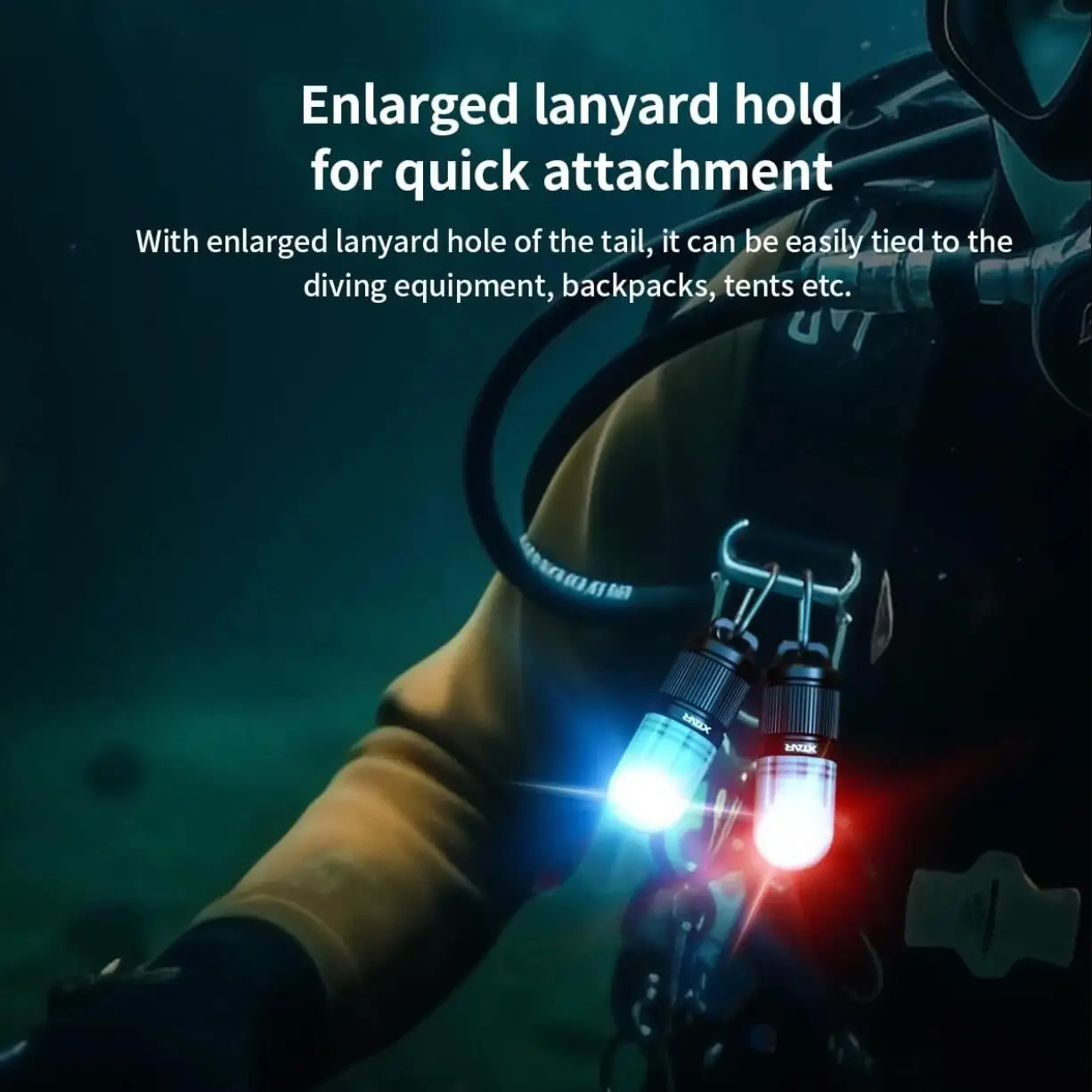 XTAR SD1 4-Color-in-1 LED مصباح الغوص ستروب منارة مصباح إشارة قابلة للشحن الغوص مصباح يدوي السوبر مشرق فانوس الشعلة