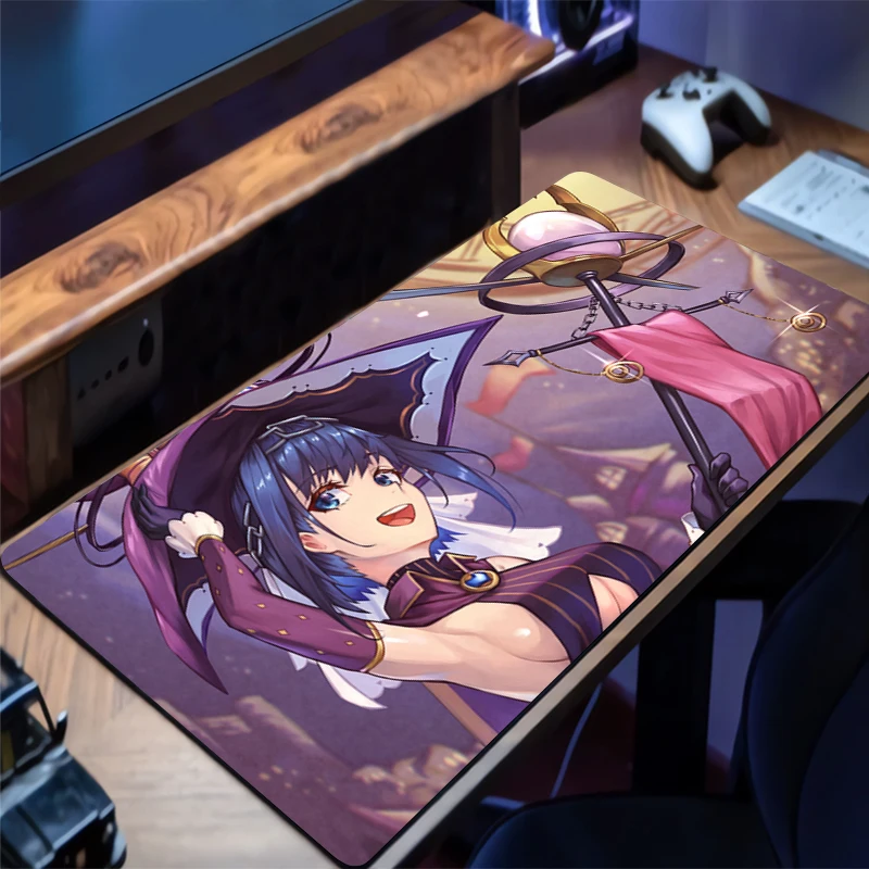 Gaming Mouse Pad Hololive Ouro Kronii Accessories Office Gamer Keyboard Desk Mat Non-Slip Laptop ground mat big PC game Mousepad