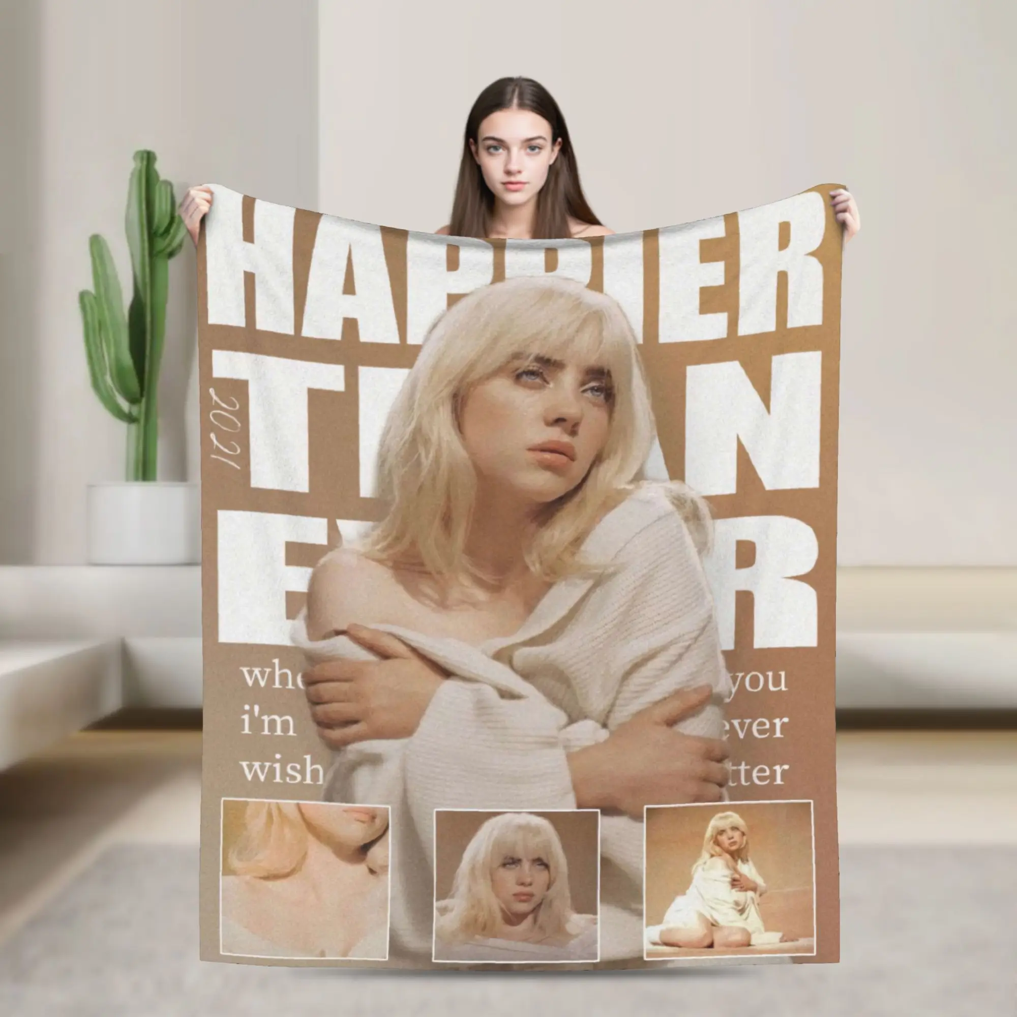 سعيد من الأبد البليز Eilishs رمي بطانية لينة مريحة نمط بطانية لغرفة المعيشة السفر الفانيلا المفرش غطاء السرير