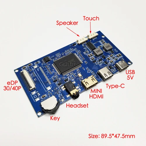 Imagen 2 del producto Mini HDMI a EDP 30Pin/40Pin pantalla IPS 60Hz LCD controlador placa Monitor portátil TYPE-C 1366*768 1920*1080 2560*1440 1600