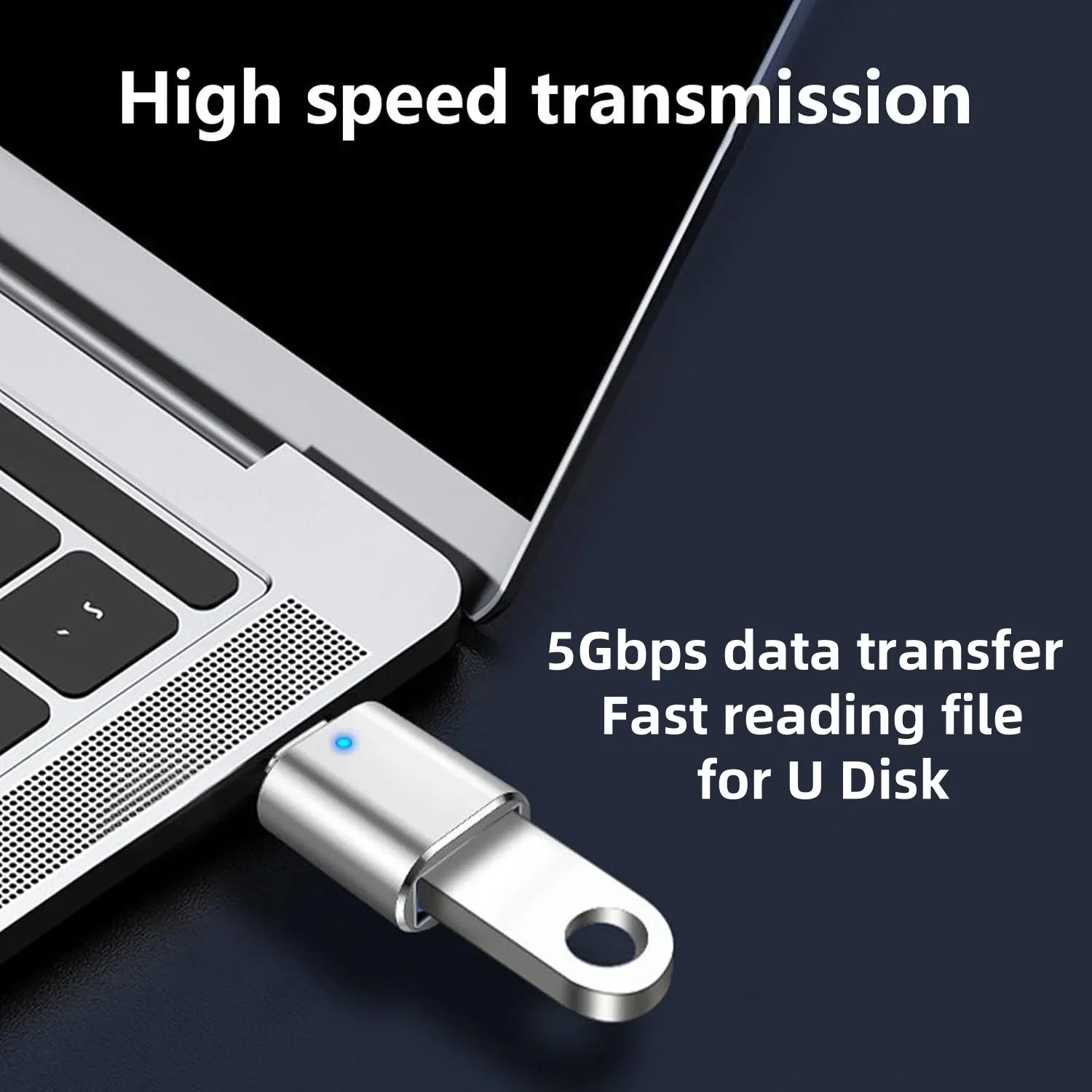 USB 3.0 OTG adapter USB-C to USB A converter suitable for Macbook Samsung Xiaomi Huawei LED USBC OTG connector