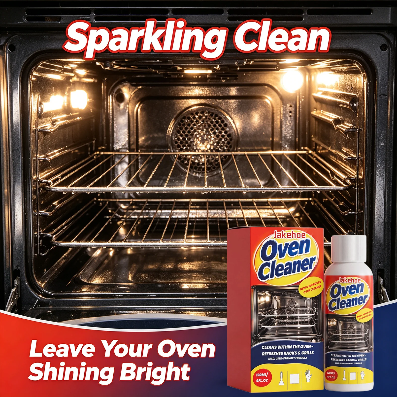 Oven Cleaing Spray Dissolve Burnt Food Reduce Odor Restore Shiny Interior Surfaces Heavy-Duty Grease Remover Kitchen Degreaser