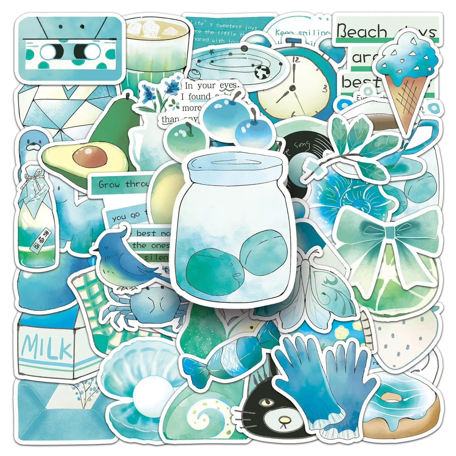

10/30/50PCS INS Style Stickers Funny Cartoon Creative Decorative Pencil Box Desk Water Cup Guitar Decal Stickers Kids Toy Gift