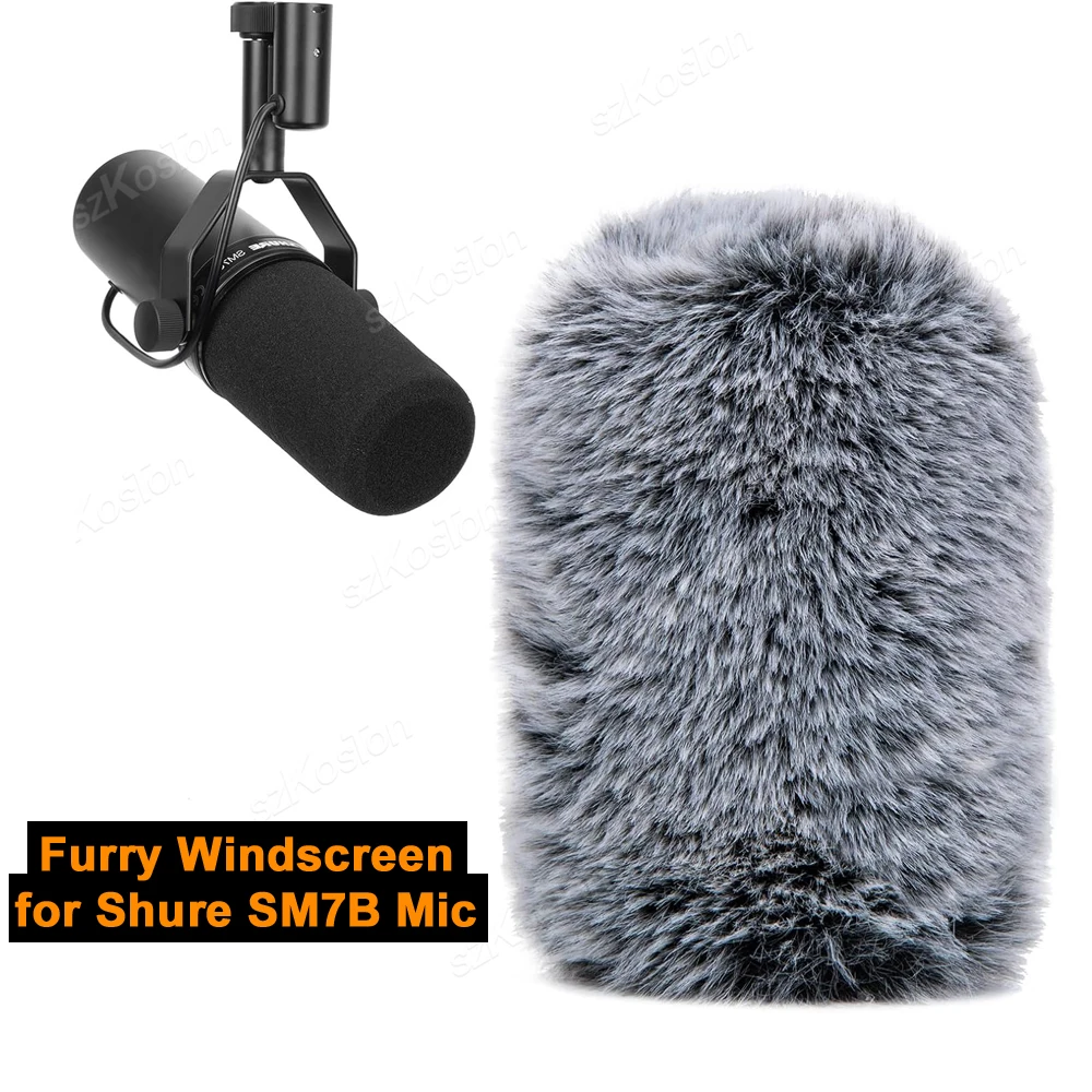 Pop Filter for Shure SM7B Microphone Noise Reduction Furry Windscreen Microphone Muff Wind Cover for SM7B/SM7dB Mic Accessories