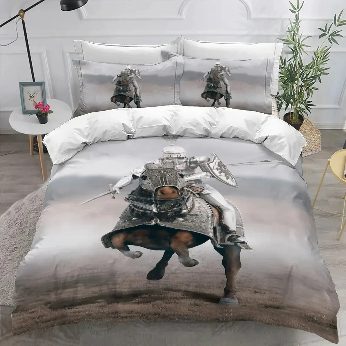 3D Print Holy Knights Bedding Set Boys Girls Twin Queen King Size Duvet Cover Pillowcase Bed boys Adult Home Textileextile