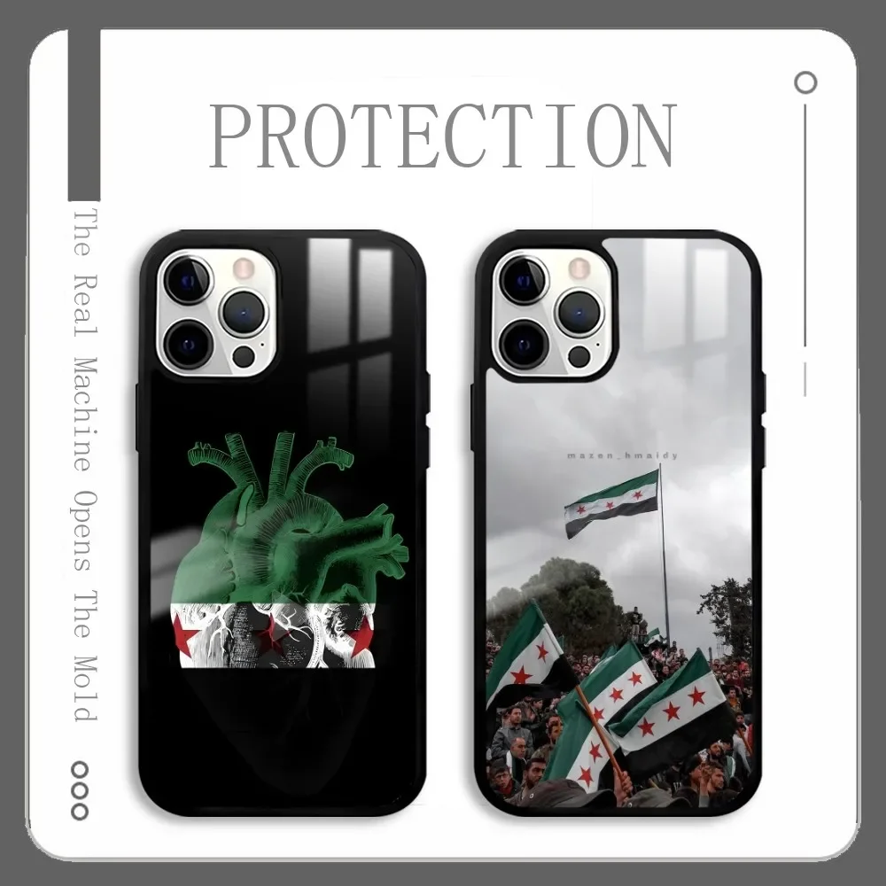 

New Syria Flag Peaceful Phone Case For IPhone 16 15 14 13 12 11 Pro Xs Max Mini Plus Celulares Hard Funda