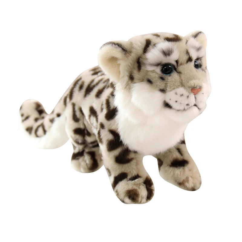 Lifelike Snow Leopard Plush Toy Simulation Wild Animal Doll Soft Flannel Children'S Gift Collection Model