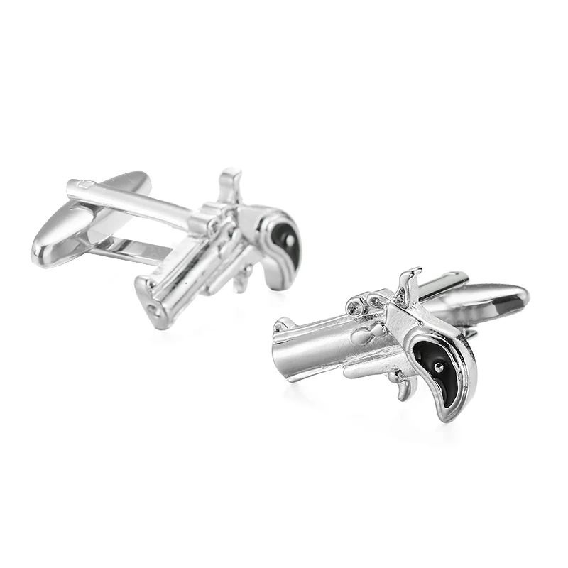 High quality men's French shirt cufflinks metal Handgun model cuffs buttons business suit accessories jewelry gifts