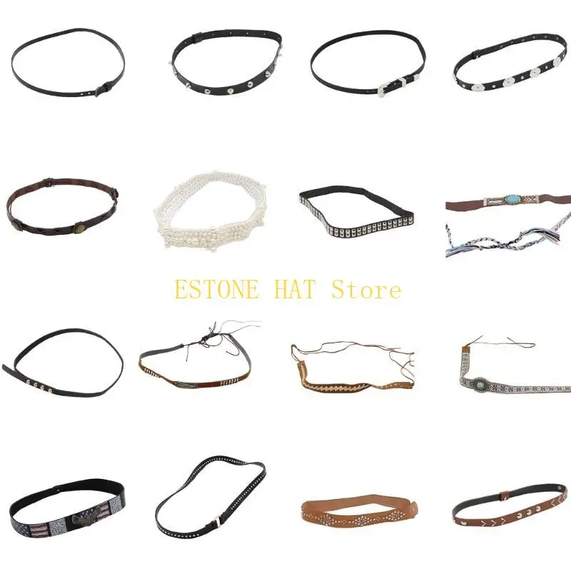 

49MF ленты для соломенных шляп, кожаные ленты для шляп, ленты для шляп коренных американцев, ленты для ковбойских шляп