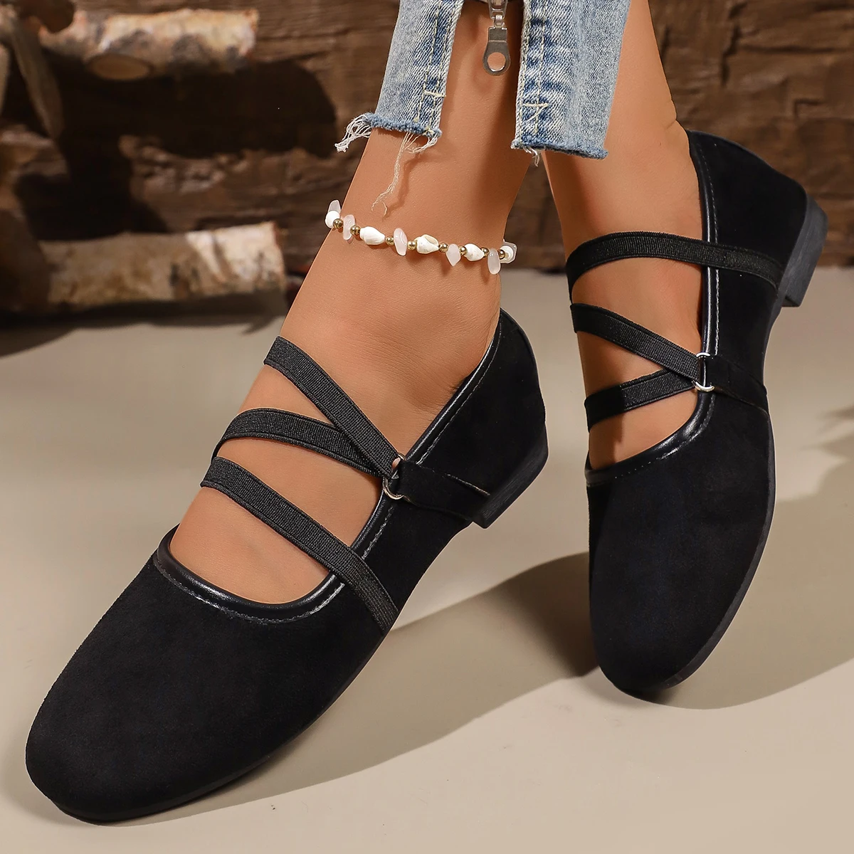 여성 크리스크로스 스트랩 발레 플랫 라운드 토 메리 제 - Espadrille Slip On 리뷰 및 가격