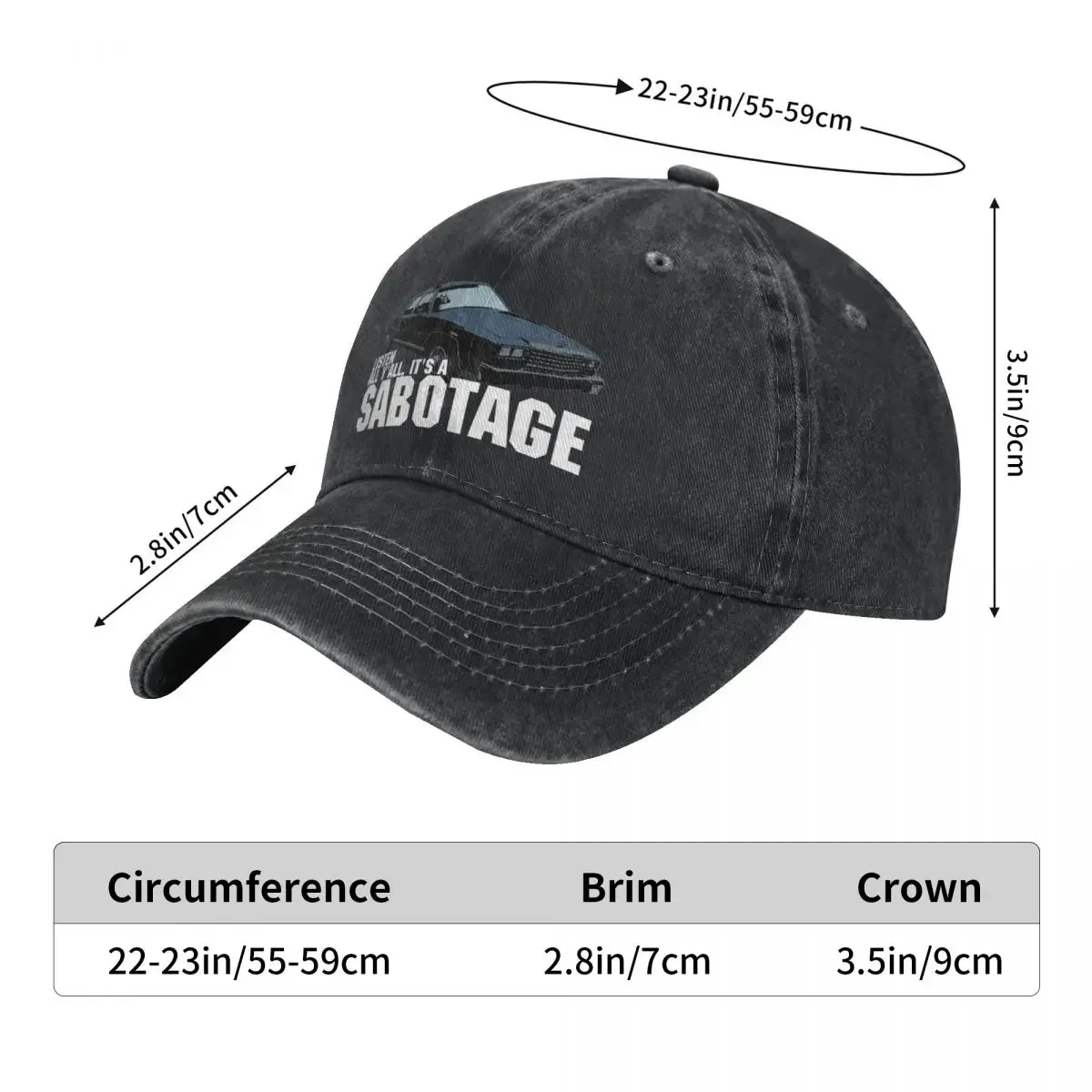 Sabotage Beasty Boys Car Baseball Cap Accessories for Men Women Vintage Snapback Dad Hat Adjustable Fit