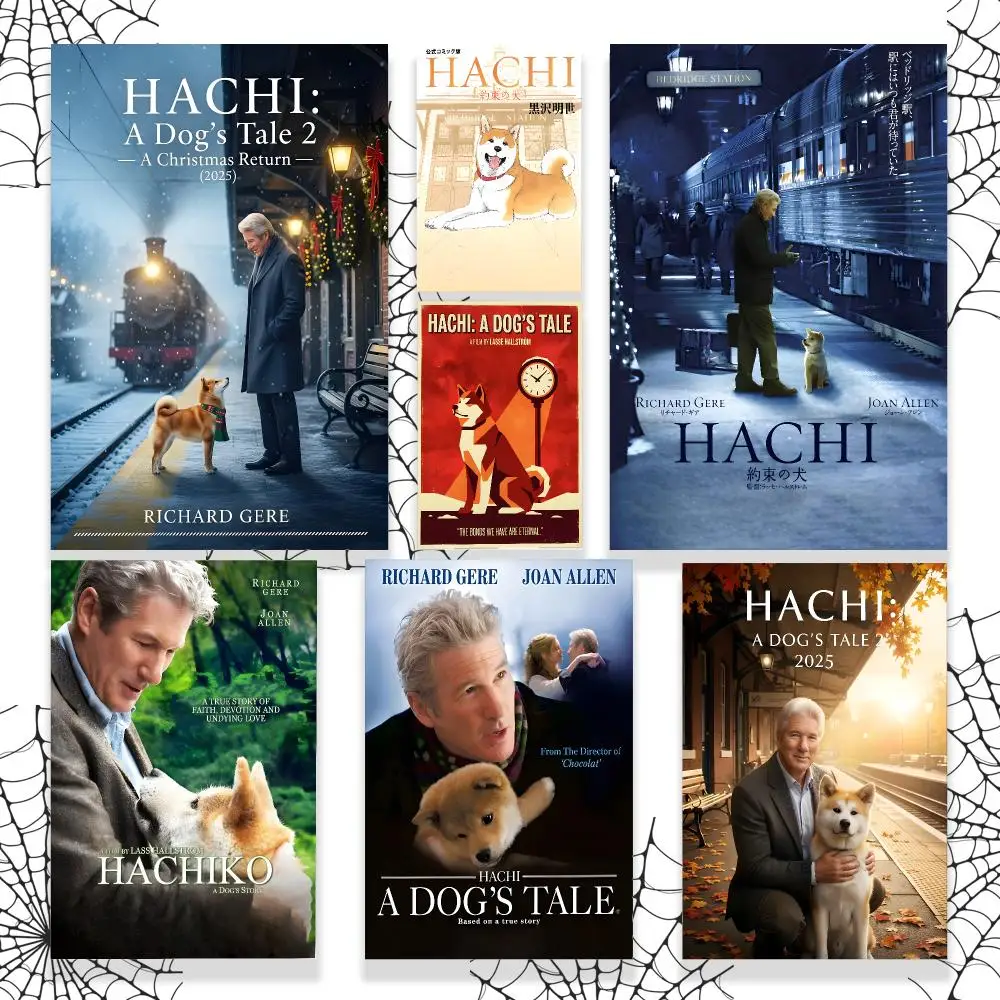 Classic Hachi A Dog's Tale Poster Graphic Wall Art Poster HD Waterproof PP Paper Print for Bedroom Living Room Office Decor Gift