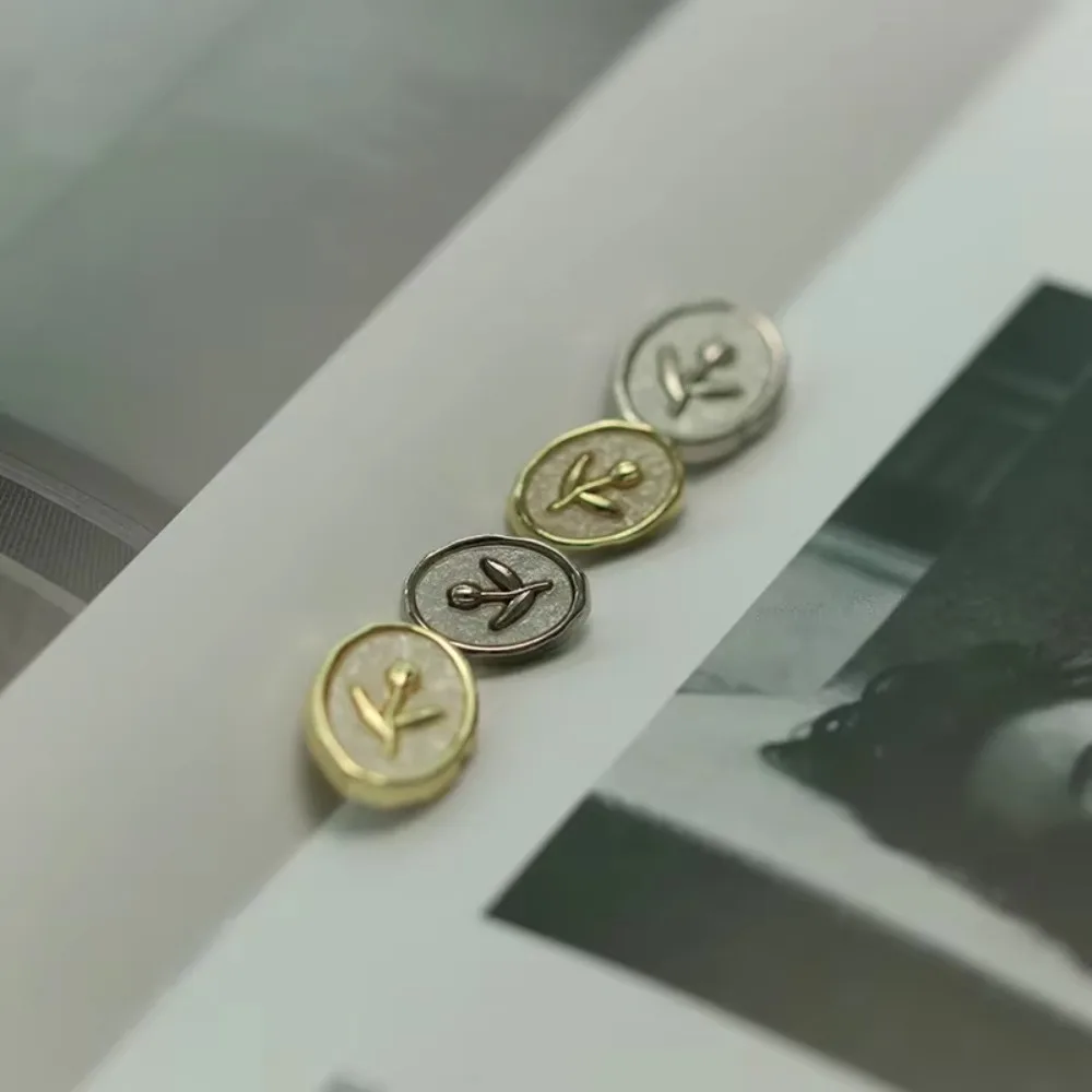 10 Pieces for A Set of Beautiful Vintage Tulip Design Oval Metal Buttons, Sweater Coat Casual Blazer Jacket Decorative Buttons