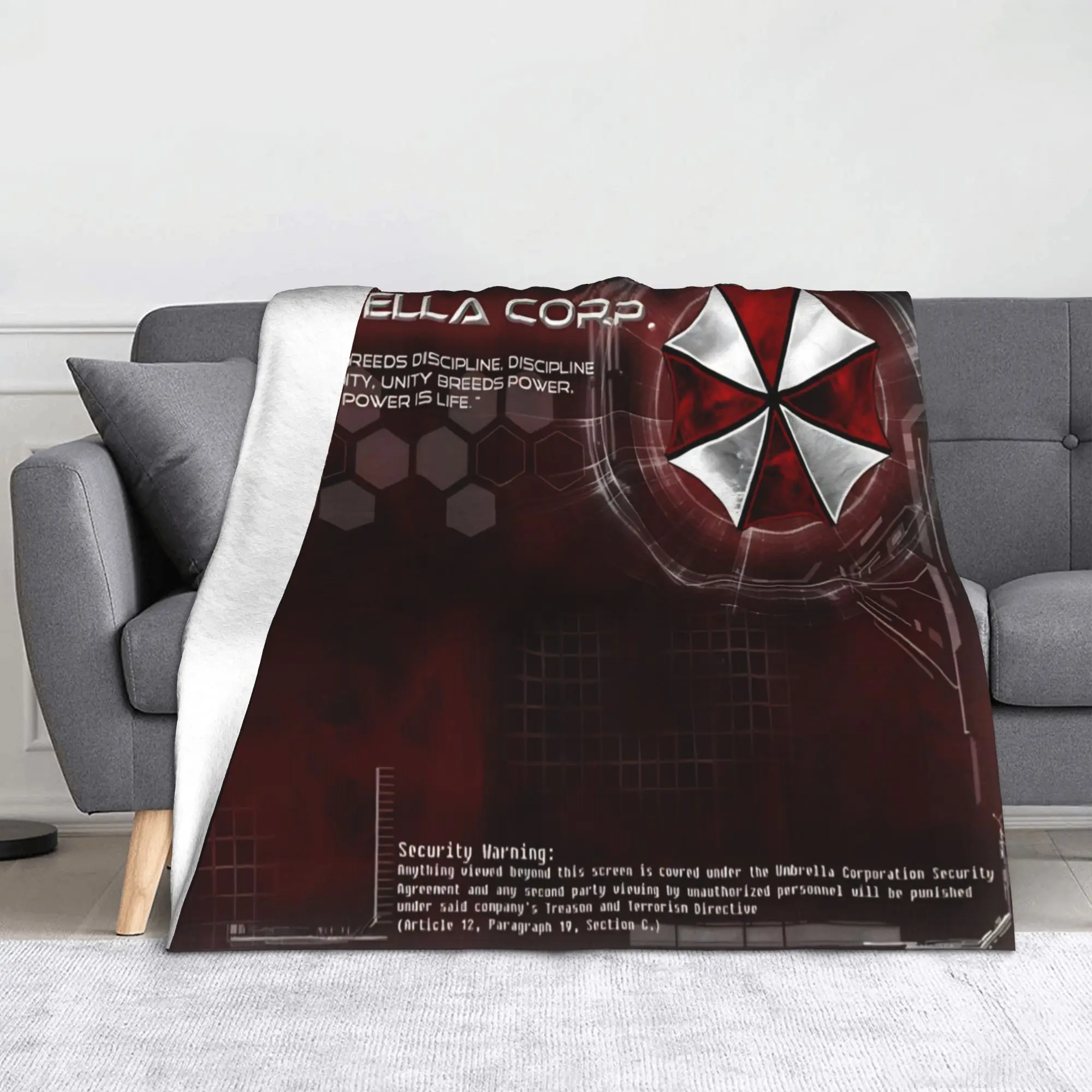 Residents Evils 9 Requiem Game Blanket Multi-size Soft Fuzzy Plush Leon Kennedy Biohazard Throw Blankets for Couch Sofa and Bed