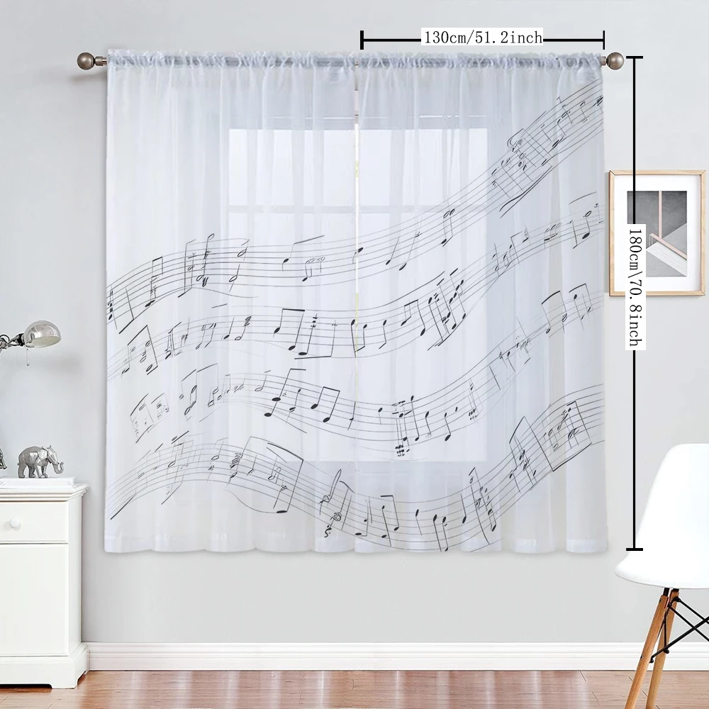 2Pcs Musical Notatin And Musical Note Print Home Decoration Window Screens Suitable For Coffee Shops, Restaurants, Bedrooms