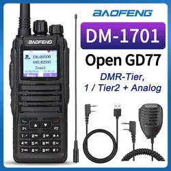 DMR Baofeng dual mode analog & Digital walkie talkie DM 1701 Tier 1+2 Dual Time Slot Ham Dual band Baofeng Radio DM-1701