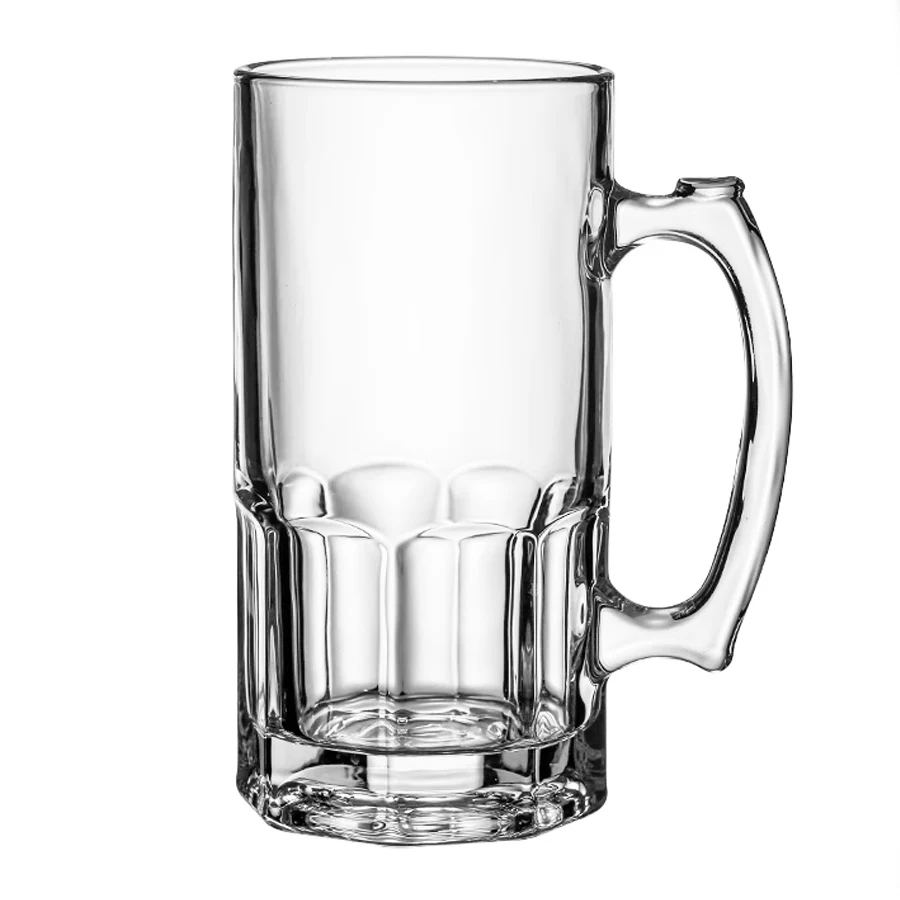 1000 ml großes Fassungsvermögen mit Griff, großer Glas-Bierbecher, dicker, hitzebeständiger Teebecher, großer Entwurfsbierbecher