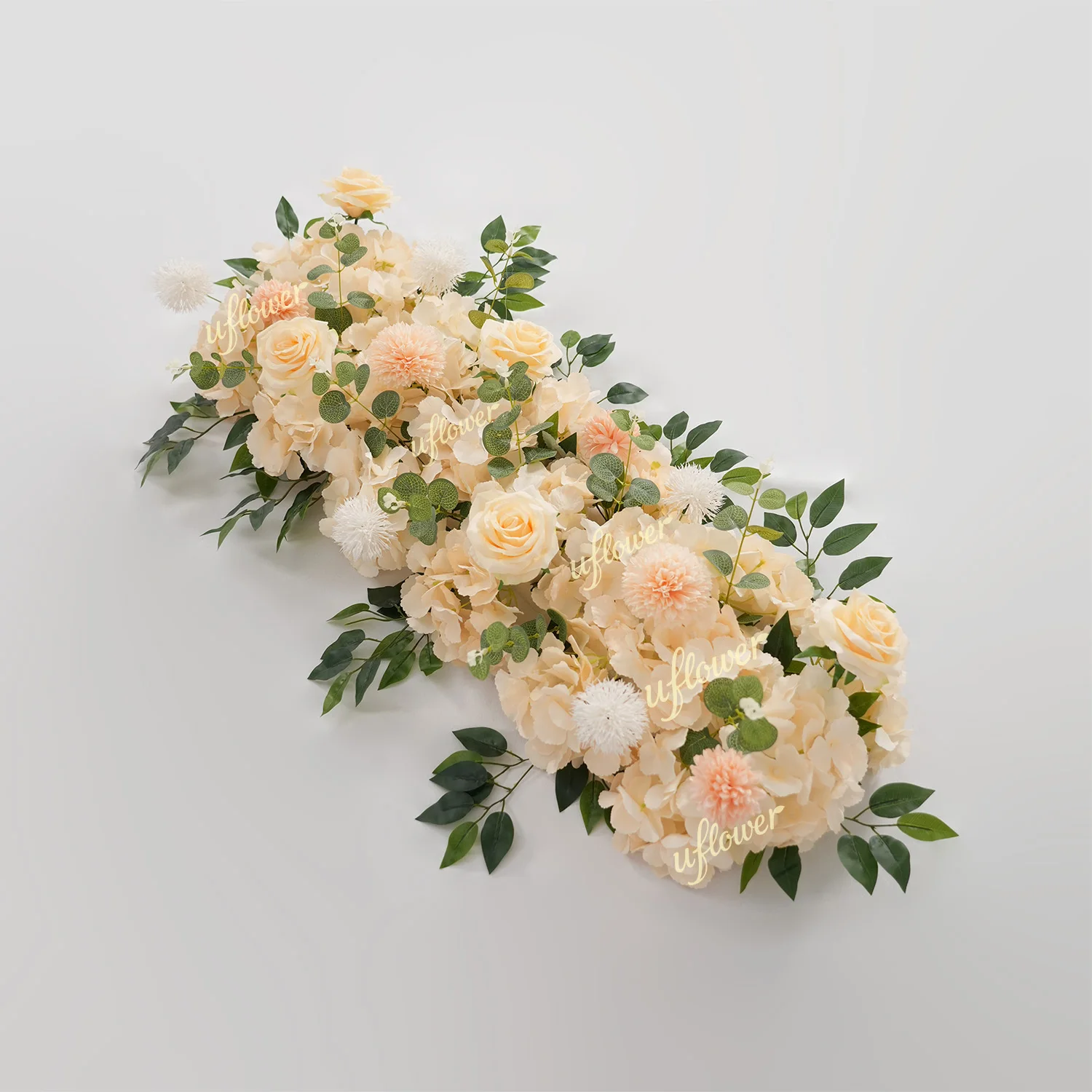 Uflower 50/100 cm artificielle Rose pivoine fleur rangée mariage toile de fond arc décor fête scène Table pièce maîtresse Arrangement Floral