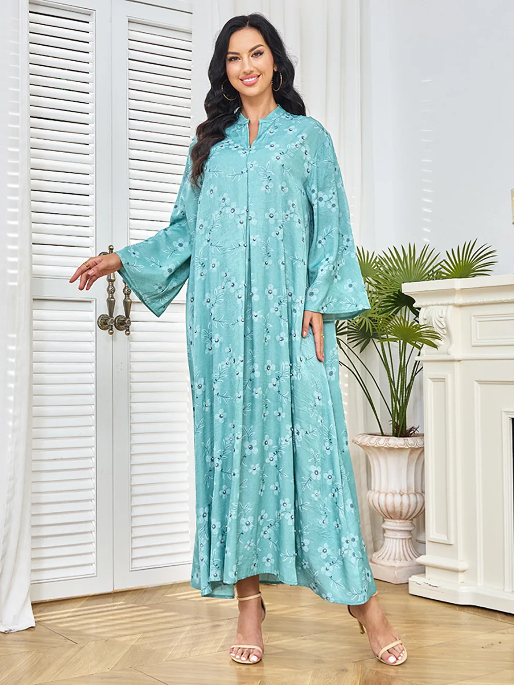 

Eid Abaya Women Dress Muslim Jalabiya Diamond Flower Vestidos Largos Party Caftan Ramadan Long Dresses Dubai Kaftan Arab Robe