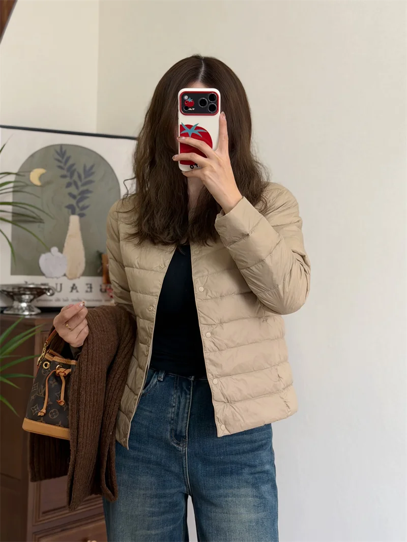 

Dual-Wear Ne 90 down Vest Women's Autumn Winter Warmth Inner Thin Outer ell Ultra Light Soft Cozy Commute Sle