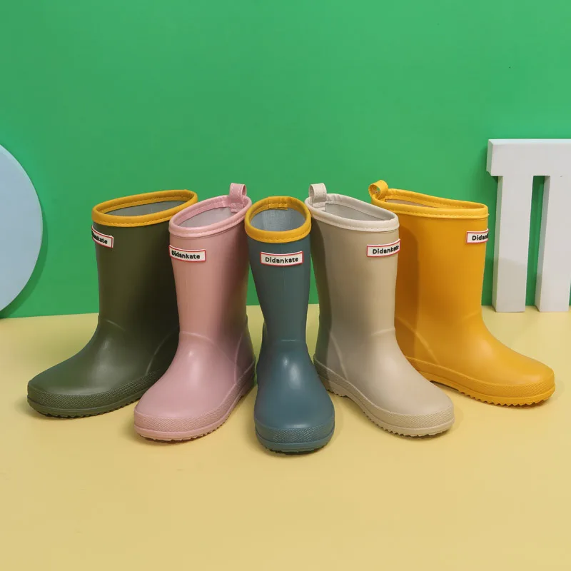Boys Non-slip Rain Boots Girls Soft-soled Water Shoes Children School Rubber Shoes Students AntiskidBoots Child Kids Rain Shoes