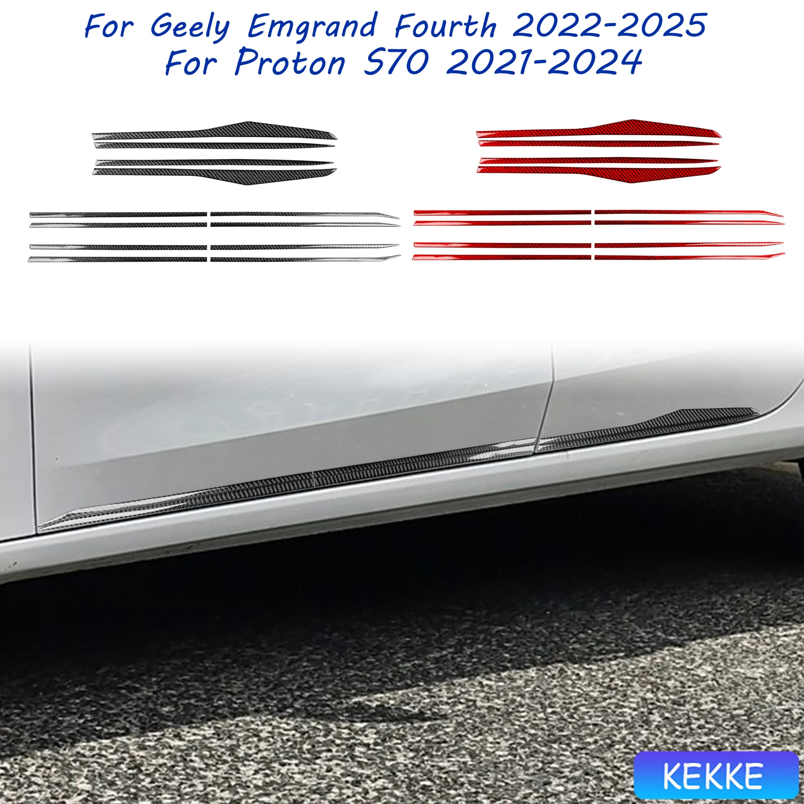 

For Geely Emgrand Fourth 2022-2025/For Proton S70 2021-2024 Car Door Anti-collision Carbon Fiber Car Trim Accessory Stickers