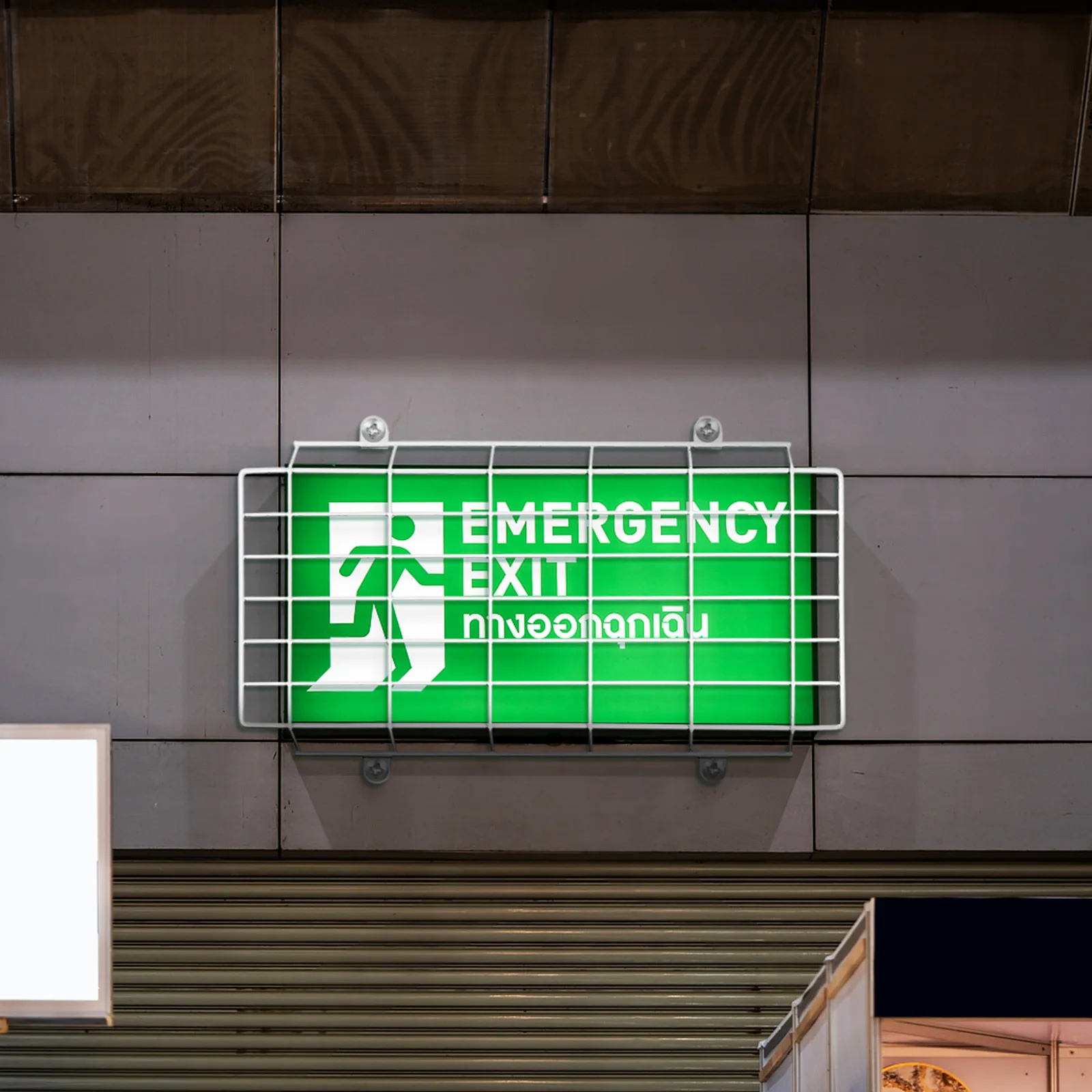 Metal Exit Sign Cover Emergency Light Protective Guard Wall Mounted Wire Shield for Public Safety Use Emergency Light Wire Guard