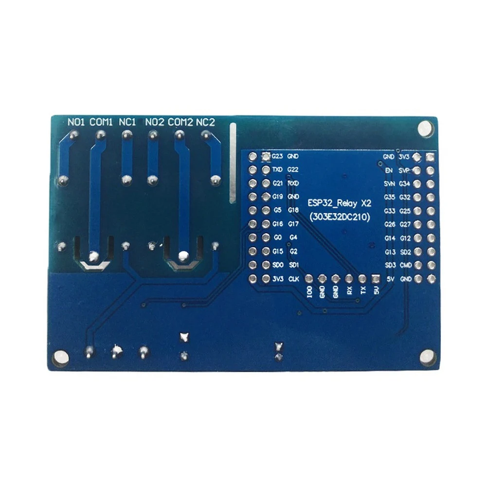Flexible Switching Module for wroom-32E Board 74.3mm X 48.1mm Dual WiFi Relay All I O Ports Accessible Compact PCB Design