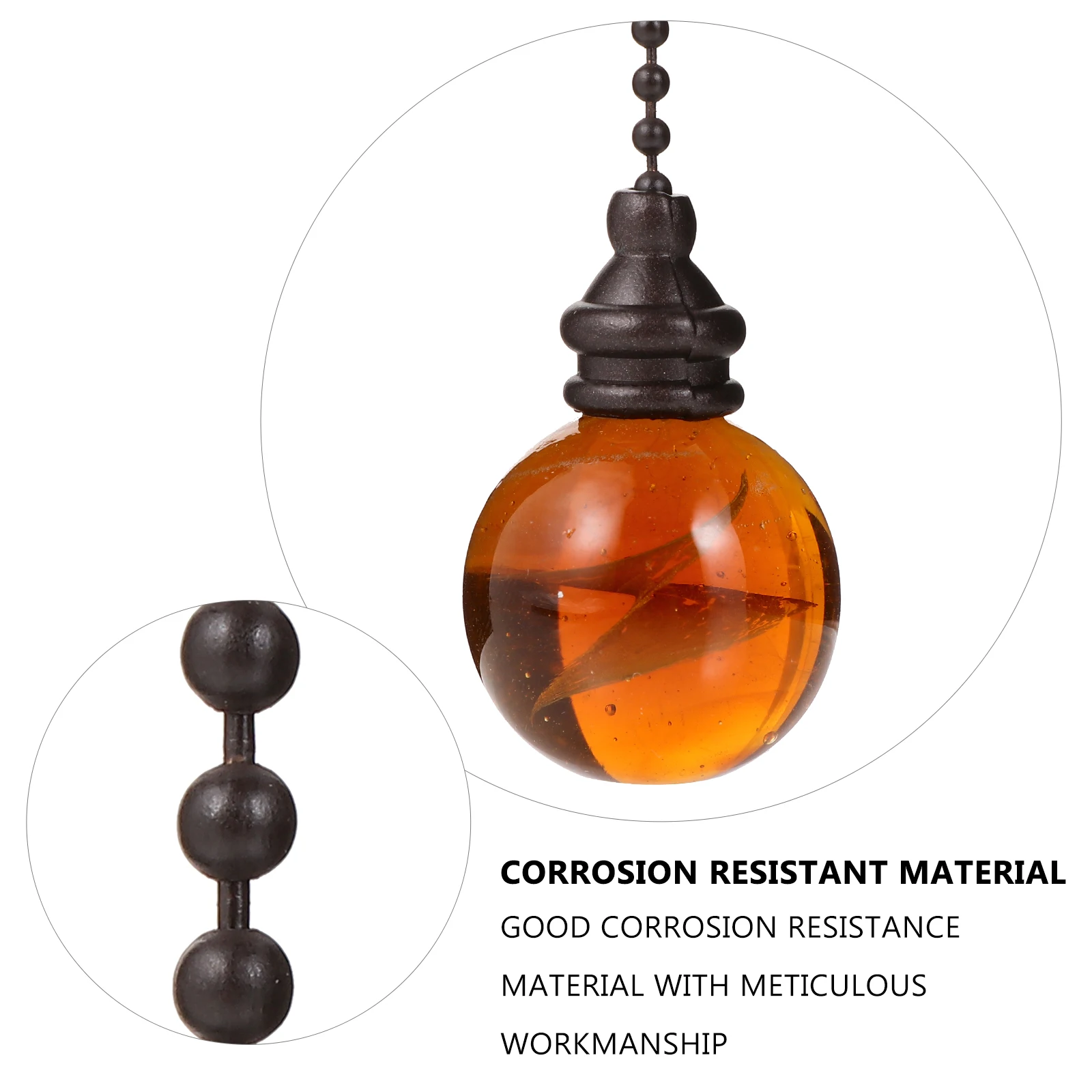 

Ceiling Fan Pull Chain Retro Beaded Extension Chain Polished Durable Corrosion Resistant Pulling Switch for Lights