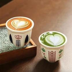 180ml/250ml Espresso Ceramic Cup Middle Eastern style Garland Hand Held Anti-scald Latte Cappuccino Coffee Mugs Teacup Xmas Gift