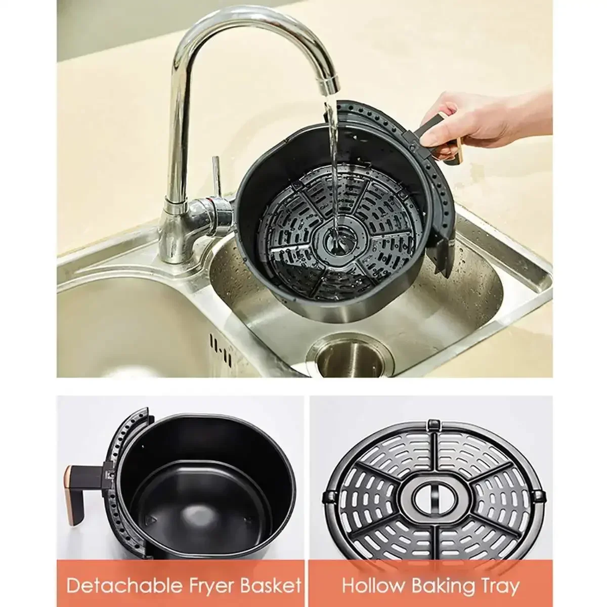 3.5L 1000W Deep Fryer Oil free Health Fryer Cooker Home Multifunction Smart Touch