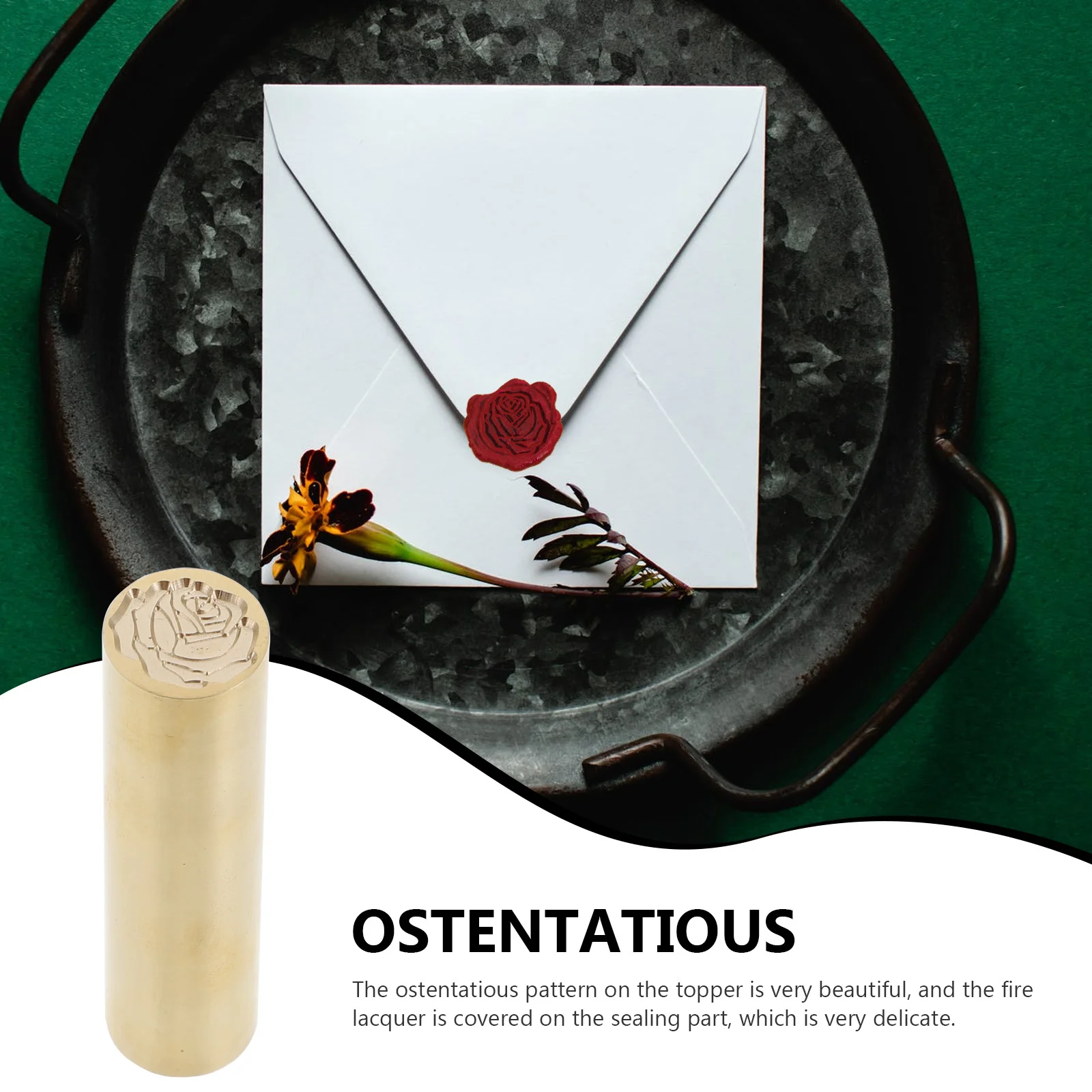 

1Pcs Vintage Fire Lacquer Seal Copper Wax Seal Tool Exquisite for Invitations Scrapbook DIY Decor Retro Style