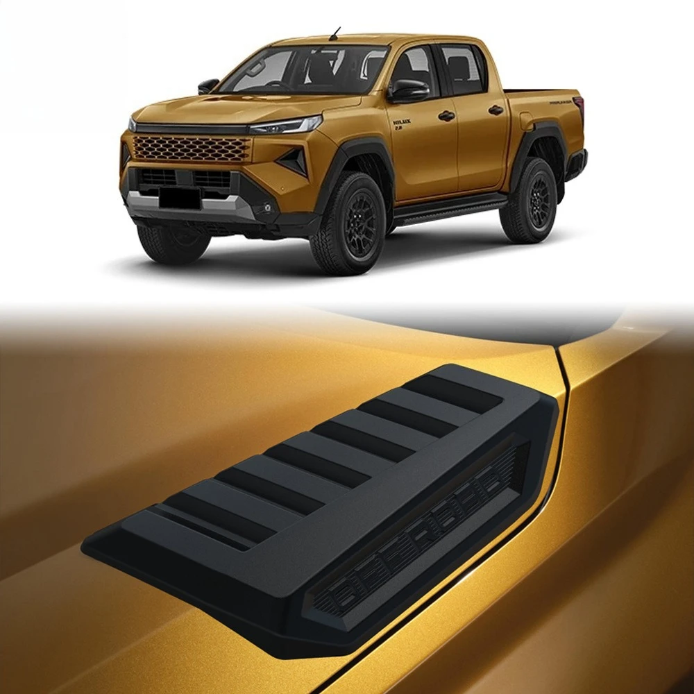For Hilux Travo 2025+ Bonnect Scoop Cover Trims Small Bonnet Scoop Stickers Decorative Intake Hood Scoop Turbo Bonnet Vent Cover
