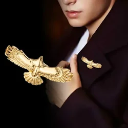 New Retro Animal Eagle Wings Brooch Metal Birds Badge Collar Pins Fashion Suit Shirt Lapel Pin Jewelry for Men Accessories