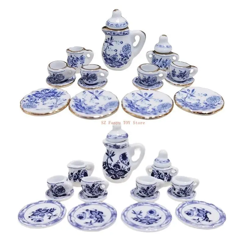 

96GC House Tea Model Model Miniature Dollhouse Kitchen Tea Cup Tea Cup Притворная игра играет набор игрушек