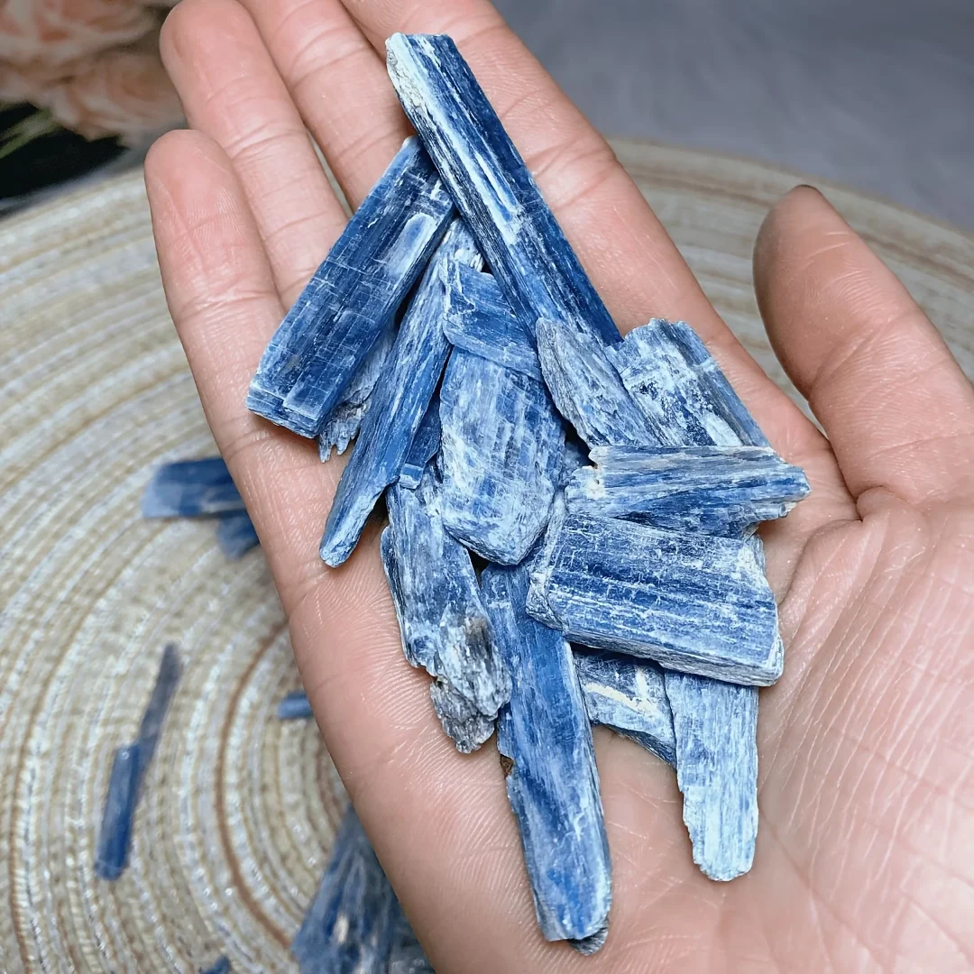 Natural Blue Kyanite Blades Rough Sticks Raw Mineral Specimen Natural Crystal Strip For Collection Home Decor DIY Jewelry Inlay