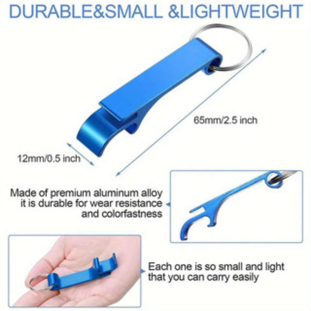 60pcs Mix Color Beer Bottle Opener Aluminum Bottle Openers Key Chain Bottle Opener Beverage Bottle Opener For Men Women