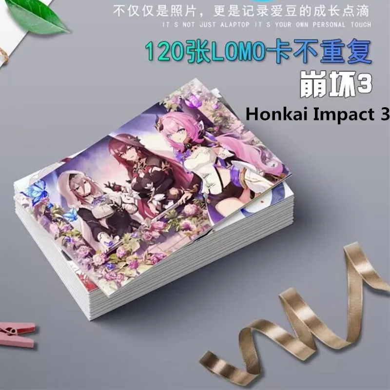 120PCS/Set Honkai Impact 3 Cute Card Photocard Game Figure Bronya Elysia HD Printed Small Album Photo Cards For Fans Collection