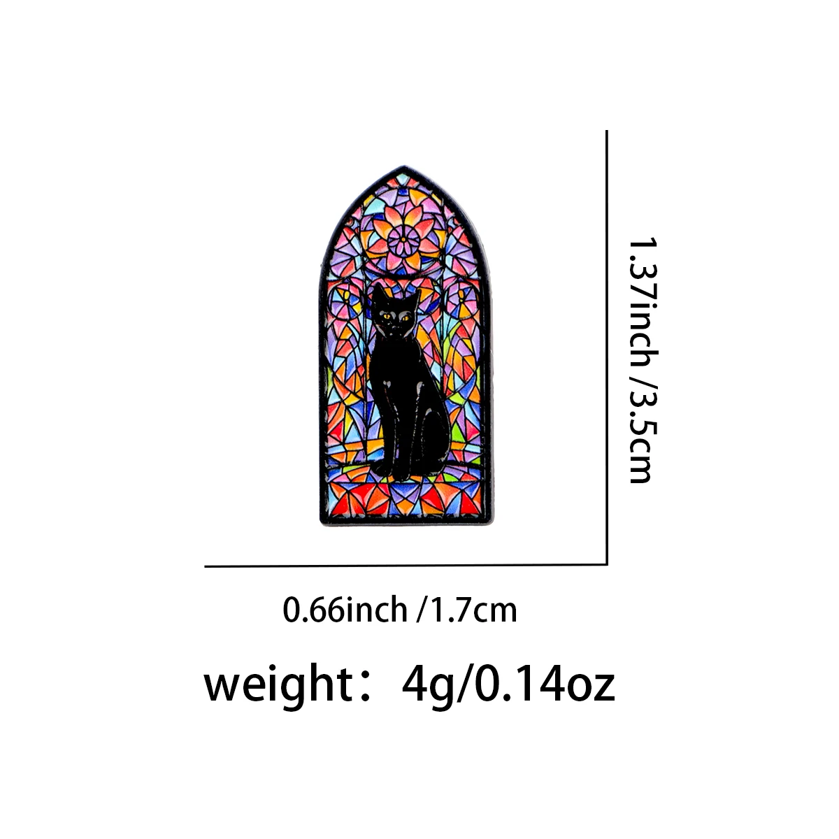 Colorful Window Black Cat Lapel Pins for Backpack Women Men Enamel Pin Brooch for Clothes Badges Accessories Gifts