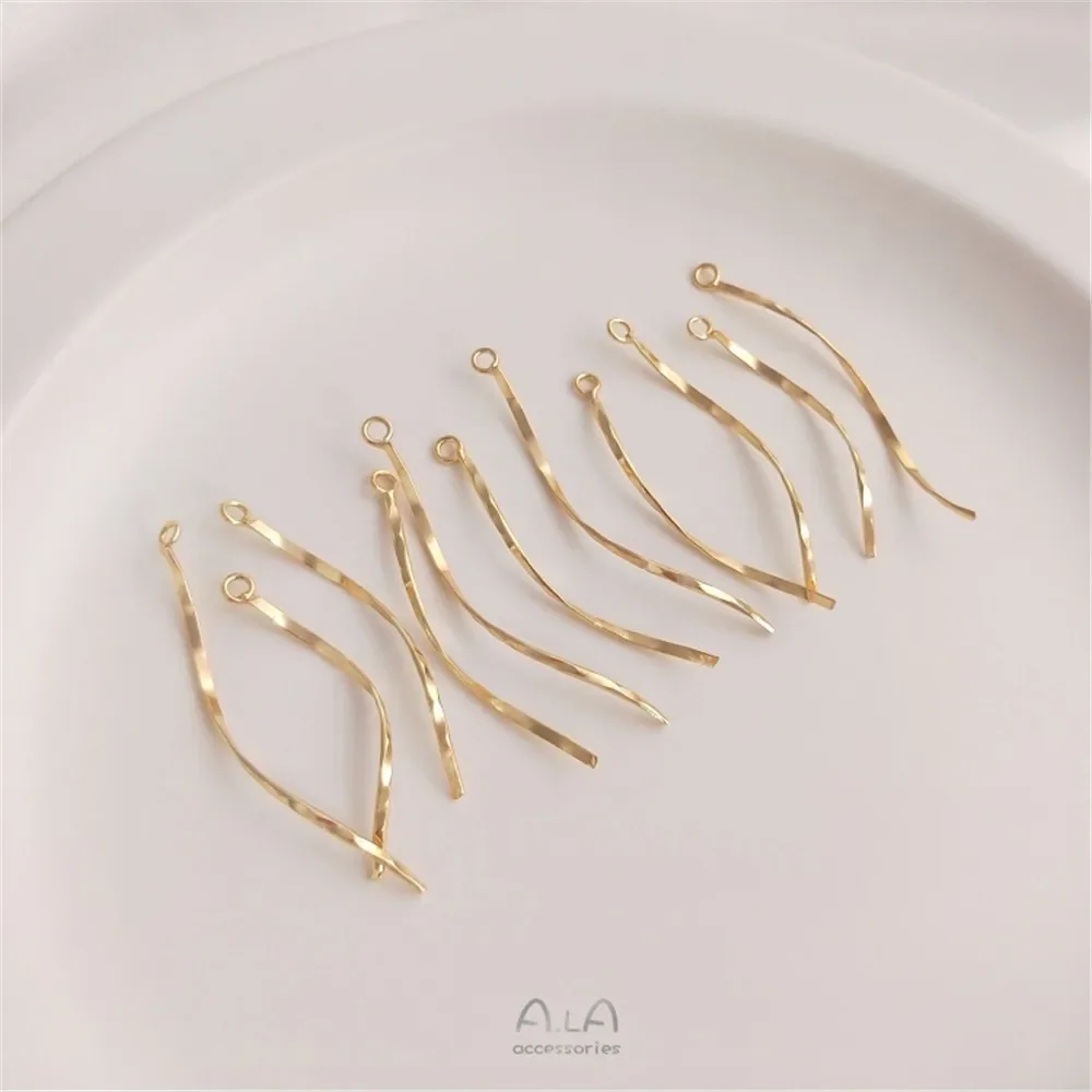 14K Gold Plated Diy ear accessories curve S shape wave earring nail hanging pendant material