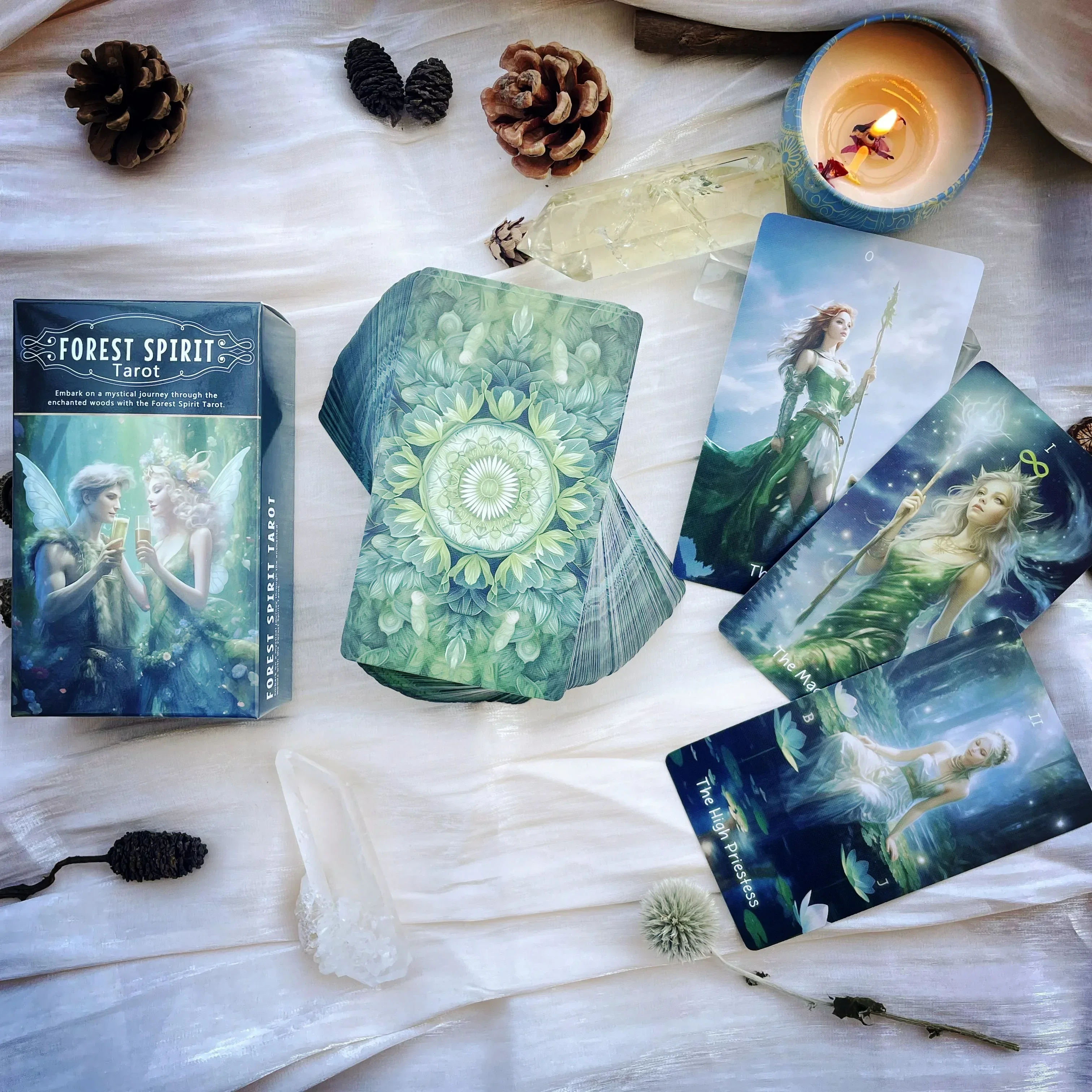 Genuine Professional Forest Stars Tarot Rider Waite Spanish English Cards Gift Divination Deck 78 Beginner Tarot Rider Waite